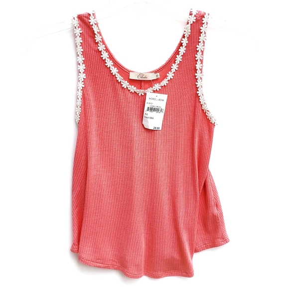 ❤SOLD❤️Anthro Elodie 🌺 Soft Floral Ribbed & Flowy Flowers Tank Slub 🌺 - Picture 4 of 16